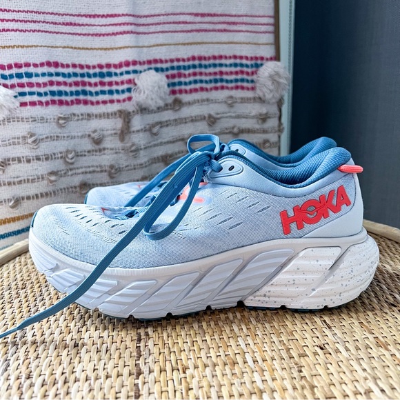 Hoka One One Gaviota 4 Blue Fog a Plein Air Road-Running Sneakers Size 7 Wide - Picture 4 of 8